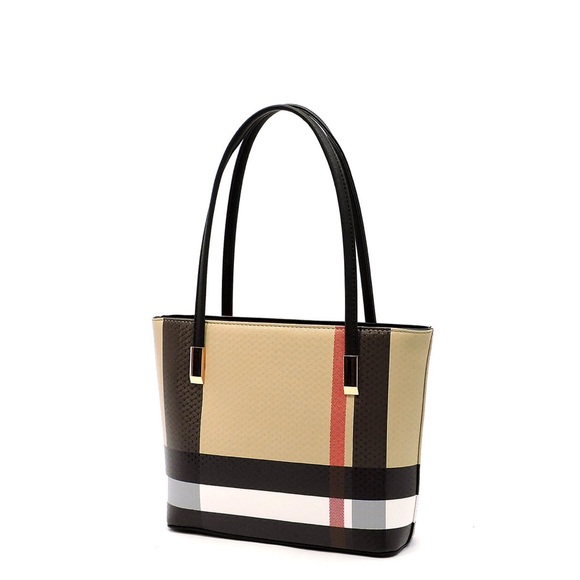 Black Plaid Check 3-in-1 Tote - Picture 3 of 11